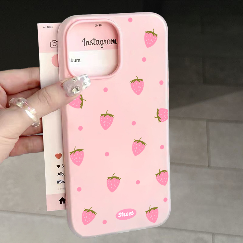 Samsung Galaxy S25 - Sweet Pink Strawberry Pattern Phone Case